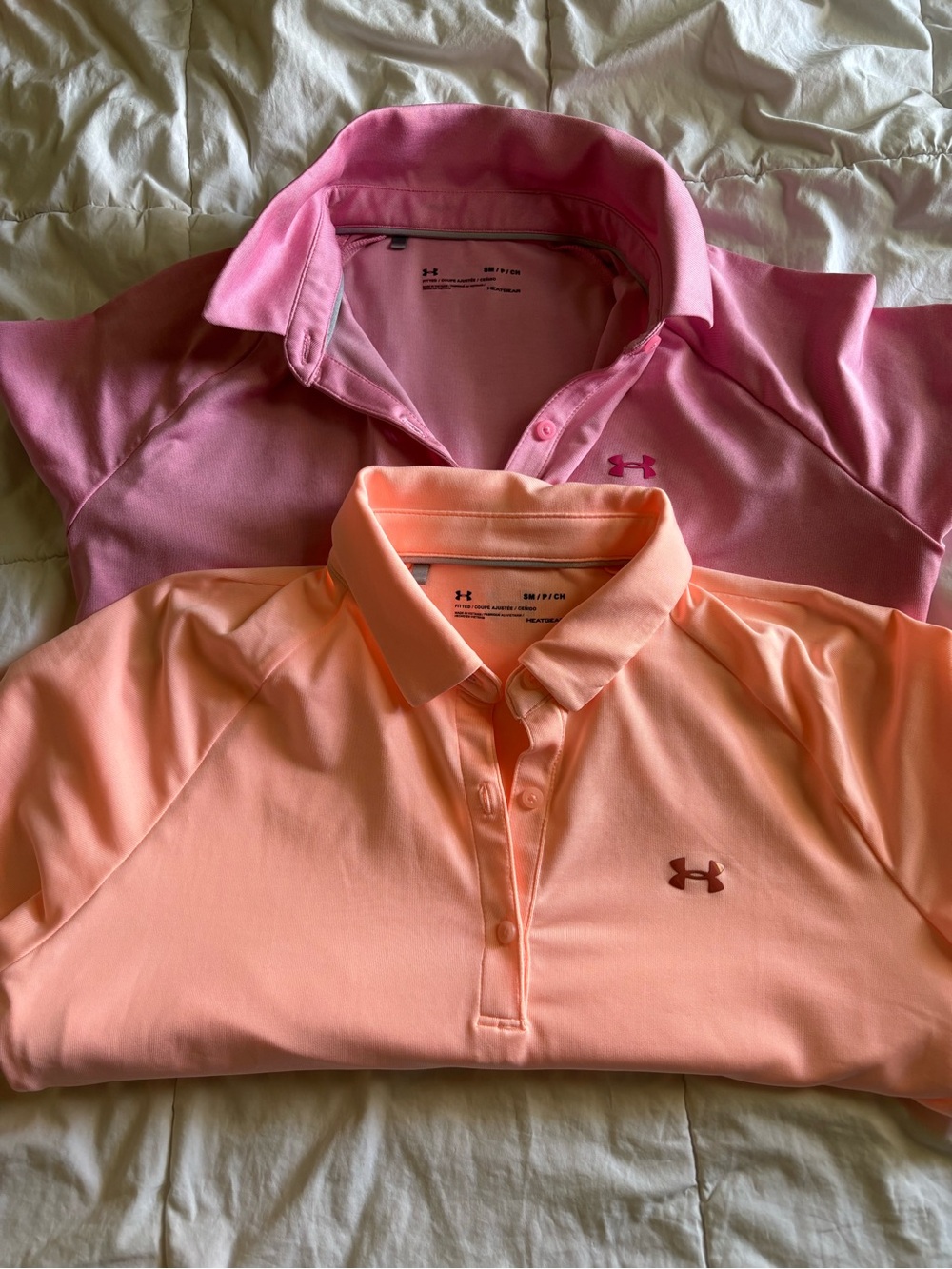 Under Armour womens Pink & Peach Polo Shirts - Short Sleeve Active Tops